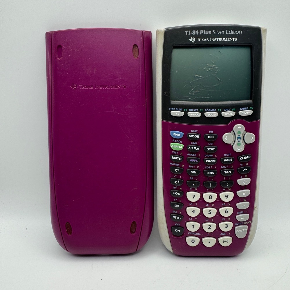 Texas Instruments TI-84 Plus Silver Edition Graphing Calculator Purple Silver